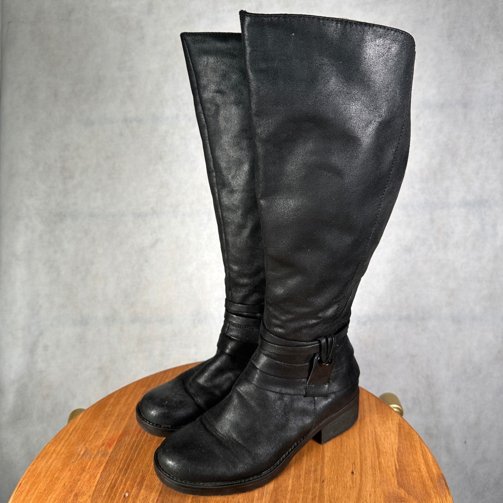 Baretraps Oudrey Boots Women 6M Black Good Wide Calf Knee High BTF17-10571